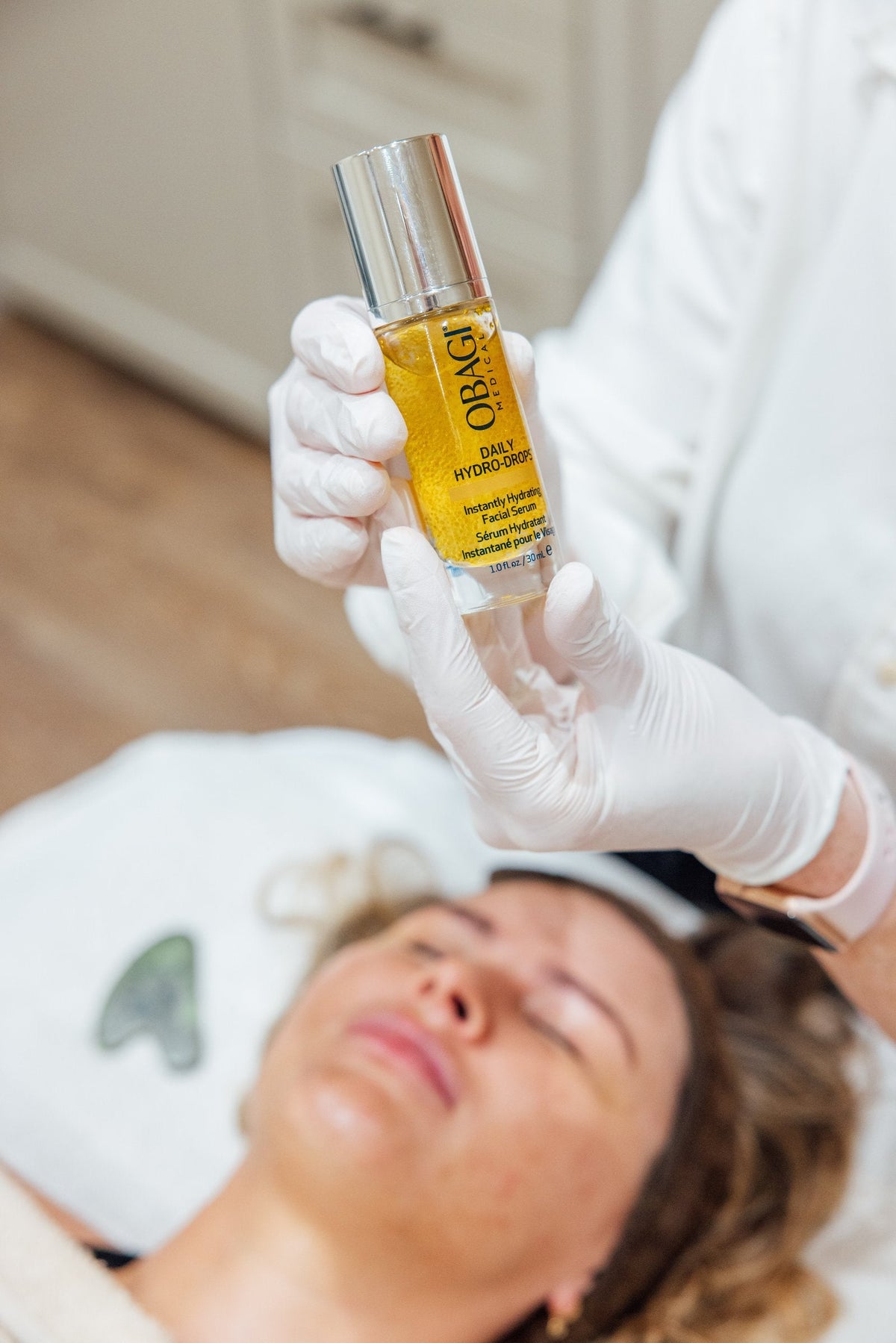 Obagi serum applied during a facial at Skinfolk