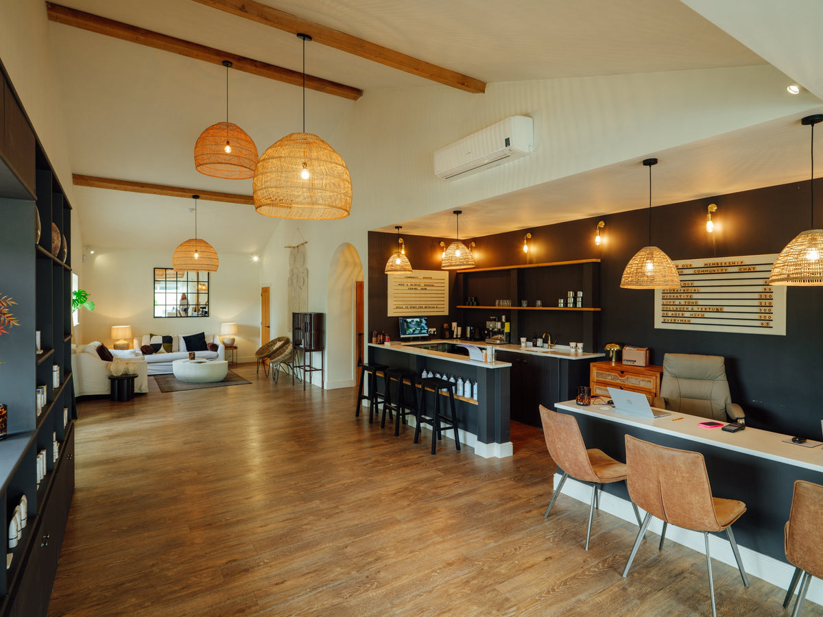 The retail and coffee bar inside Skinfolk clinic, Worcestershire