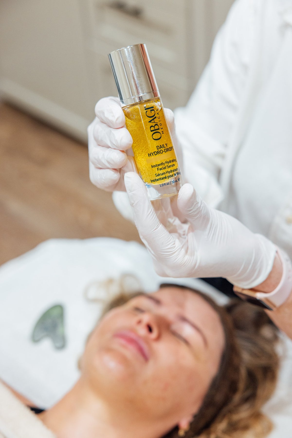 Obagi serum applied during a facial at Skinfolk